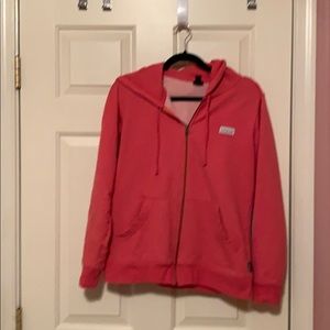 Women’s Patagonia orange zip-up hoodie